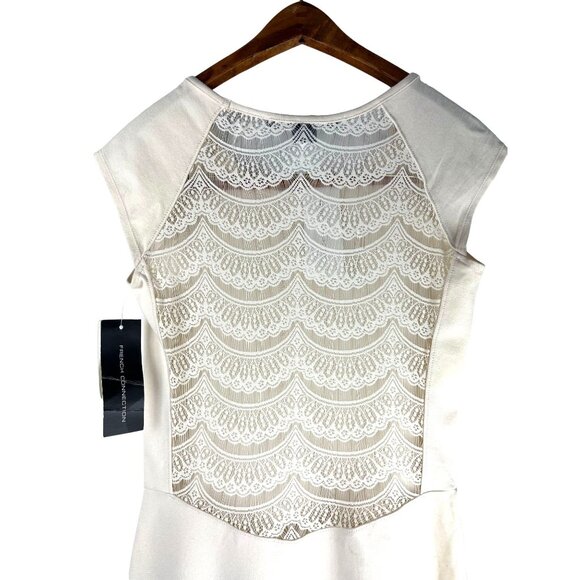 Feminine Romantic Cottage Core French Connection Cream Midi Dress, Women's  8 - Picture 4 of 10